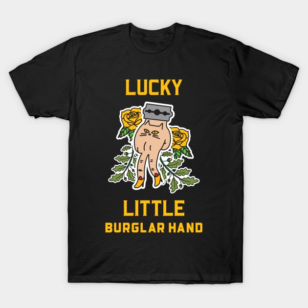 Lucky Little Burglar Hand T-Shirt by soondoock